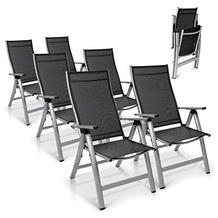 Homeoutfit24 Aluminium-Gartenstuhl