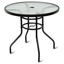 Costway Metall-Gartentisch