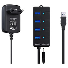 VEMONT USB-Hub mit Netzteil