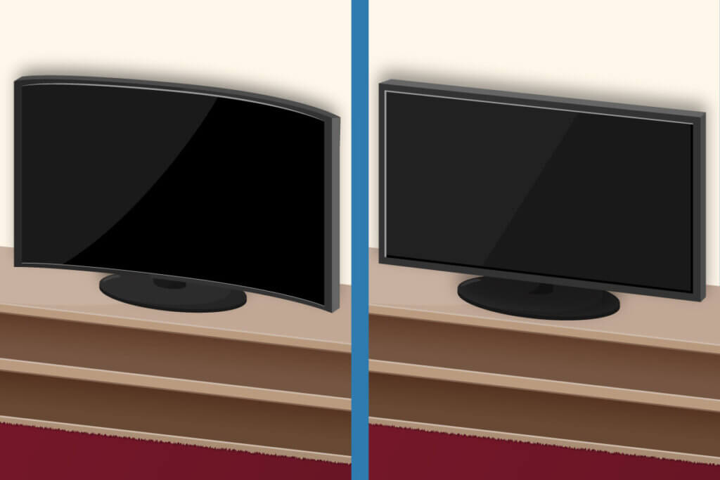 Curved TV und Flatscreen