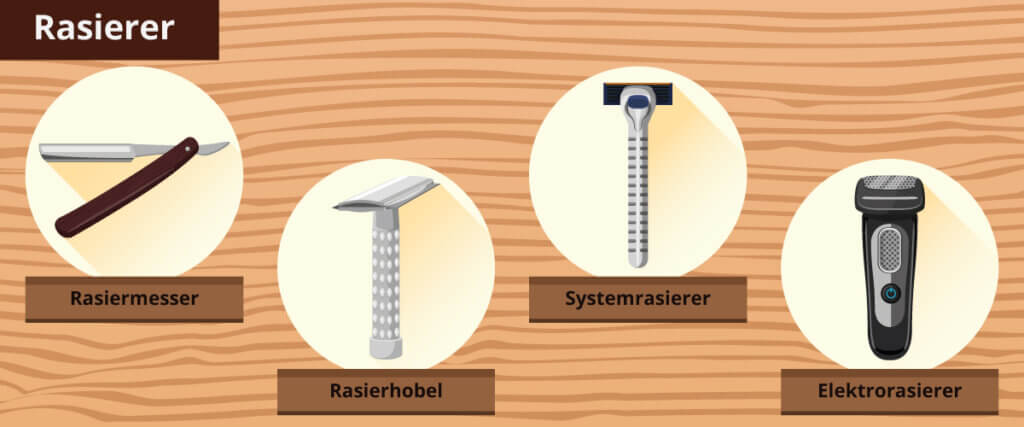 verschiedene Rasierer