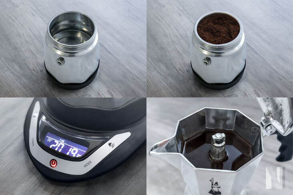 Bialetti Moka Timer Schritte zum Espresso