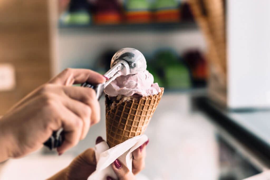 Eiskugeln in Eiswaffel