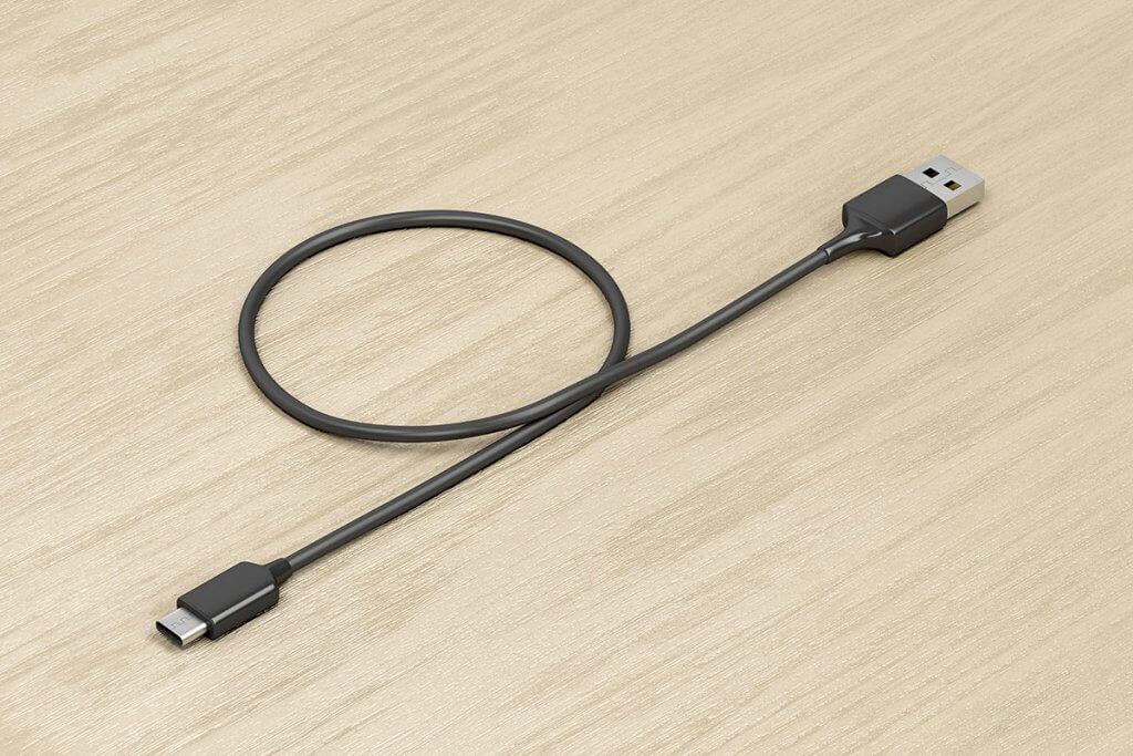 USB-Kabel mit USB-A- und USB-C-Steckern