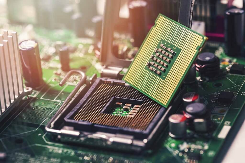 Prozessor auf Motherboard