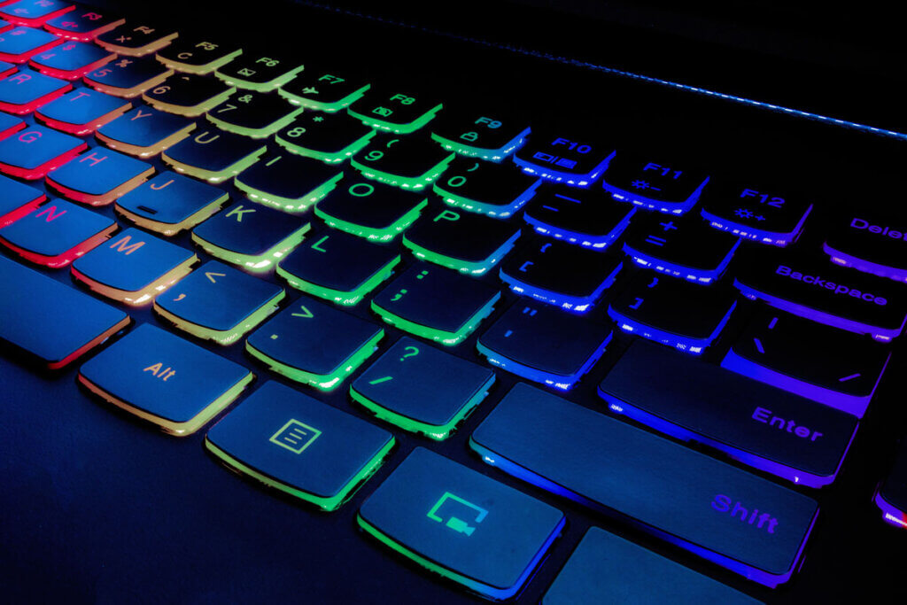 Tastatur mit eingeschalteter LED Beleuchtung