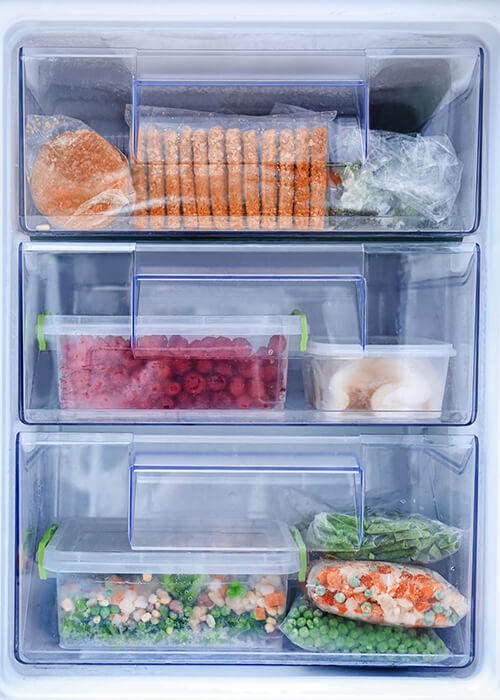 gefüllter Gefrierschrank