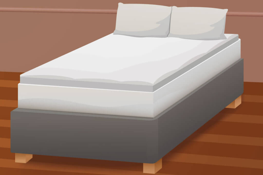Gelschaum-Topper auf einem Bett