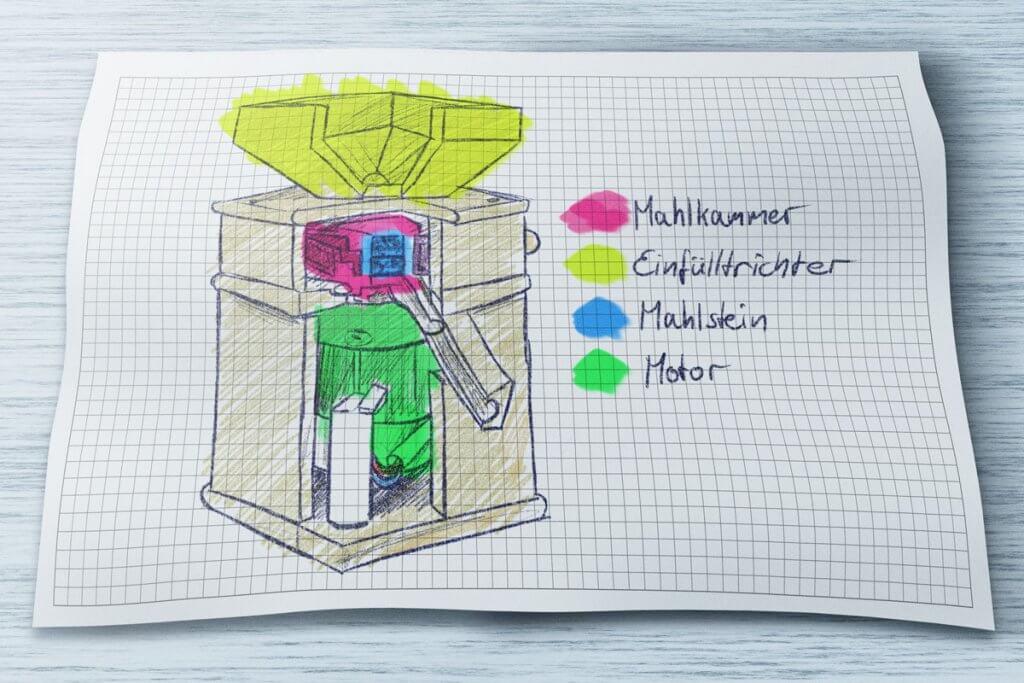 Getreidemuehle Risszeichnung Grafik