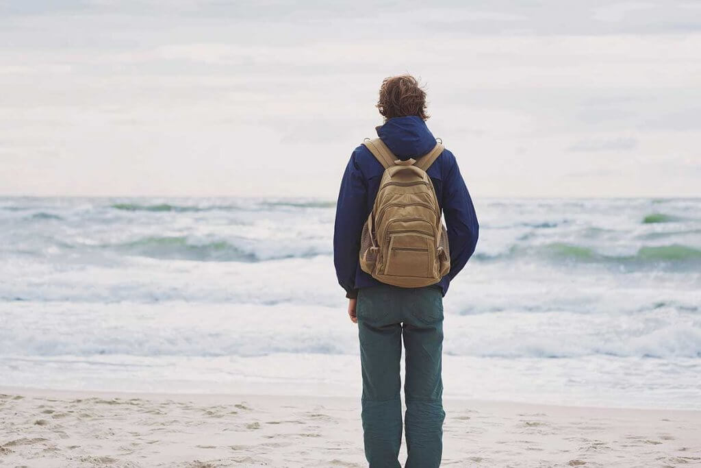 Wanderer an Strand