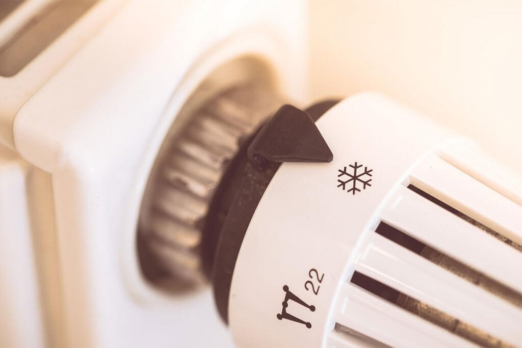 Thermostat auf Frostschutz