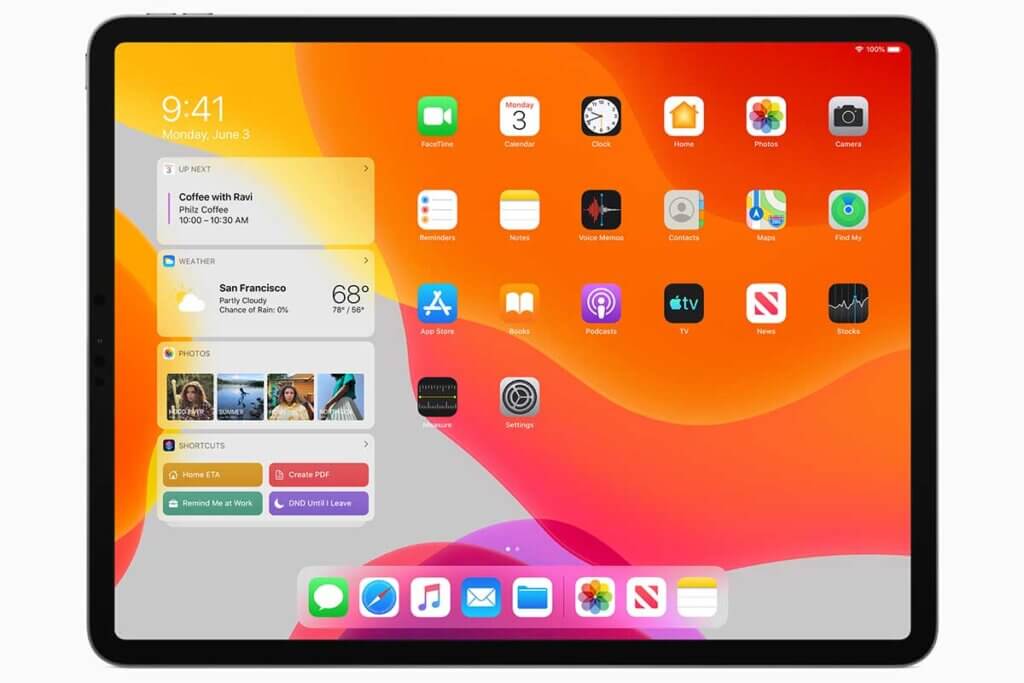 ipad mit geöffnetem Home Display