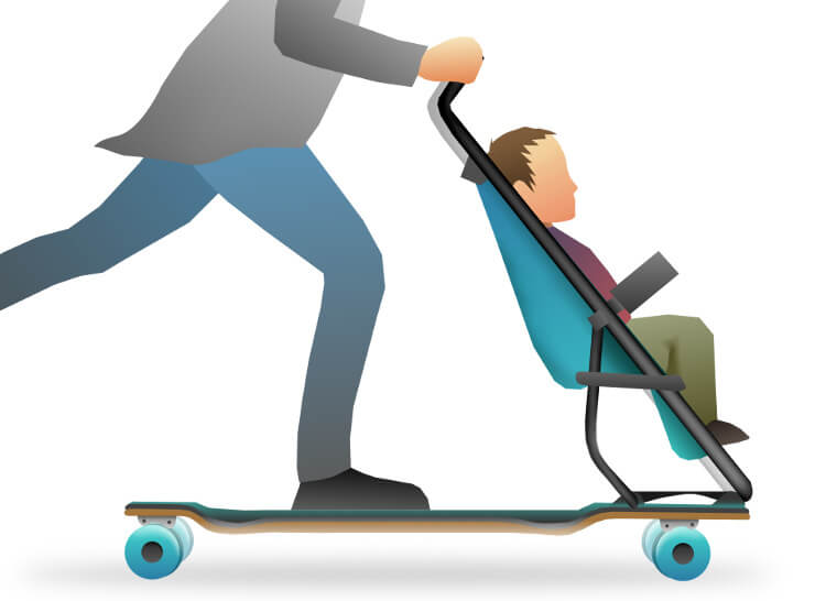 Longboard-Kinderwagen