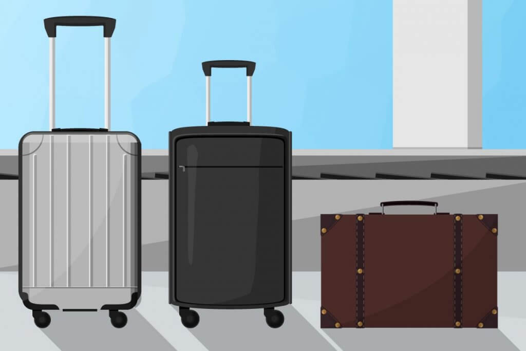 Drei verschiedene Kofferarten