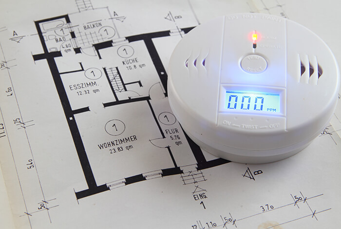 kohlenmonoxidmelder auf  grundriss