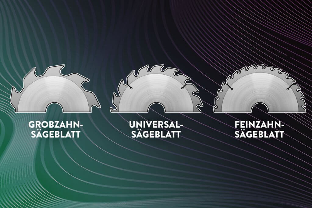 Grafik zu den verschiedenen Sägeblättern
