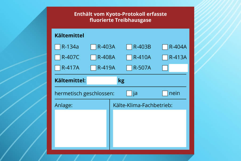 Aufkleber auf Anlage