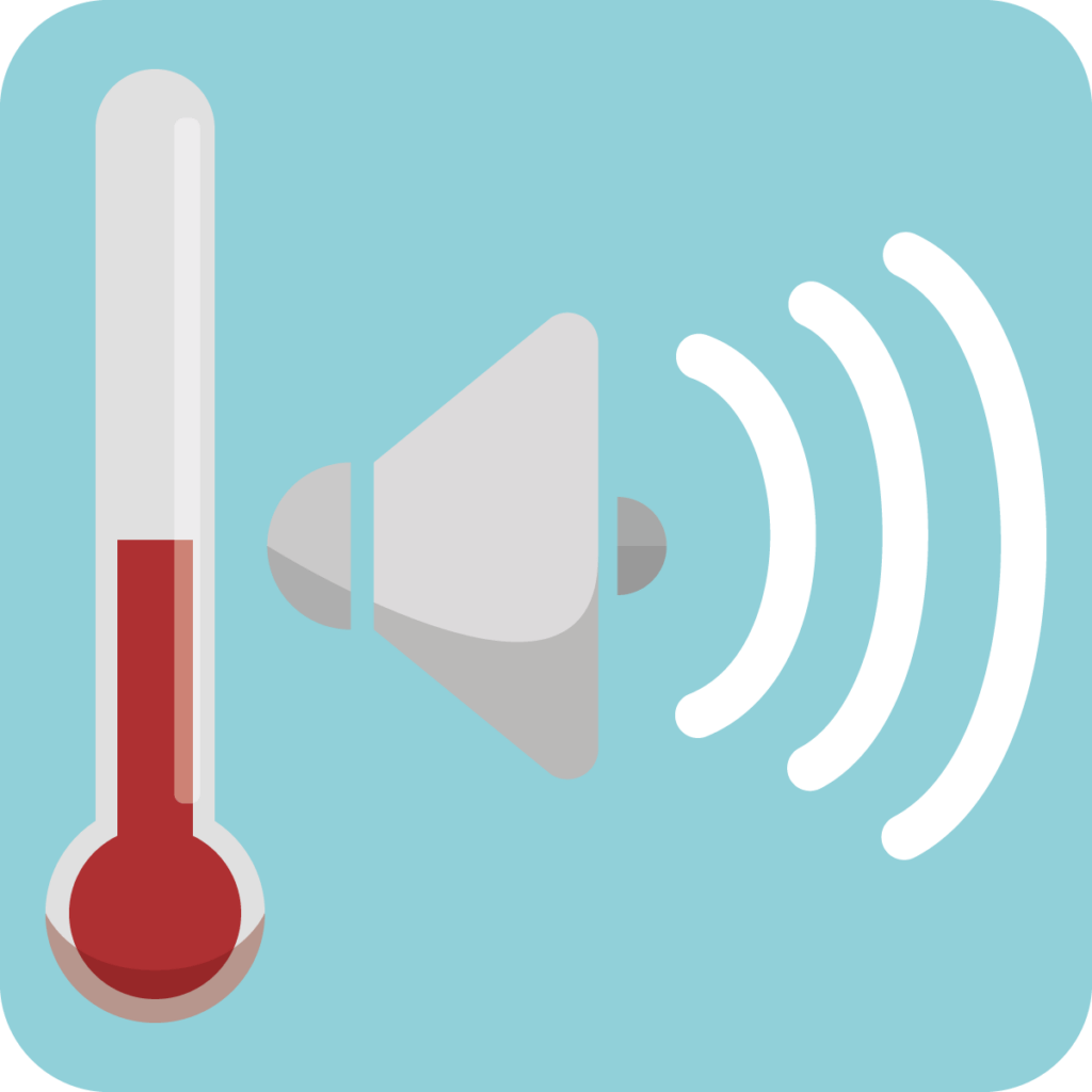 Temperatur und Lautstärke
