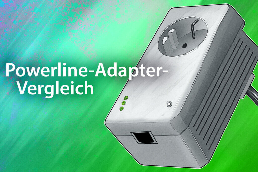 seo-bild mit powerline-adapter mit durchgangssteckdose