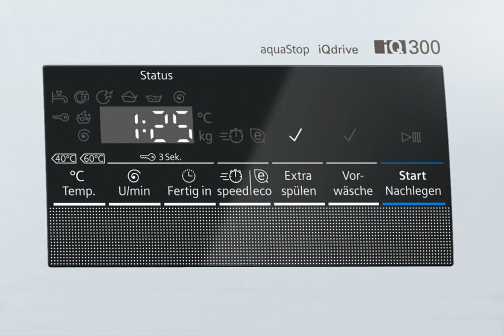 siemens waschmaschinen display schleuderdrehzahl