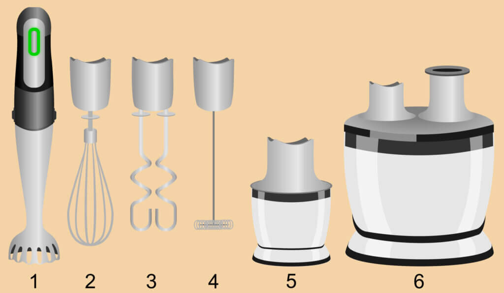 verschiedene Stabmixer Aufsätze