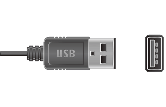 USB-Stecker und Anschluss