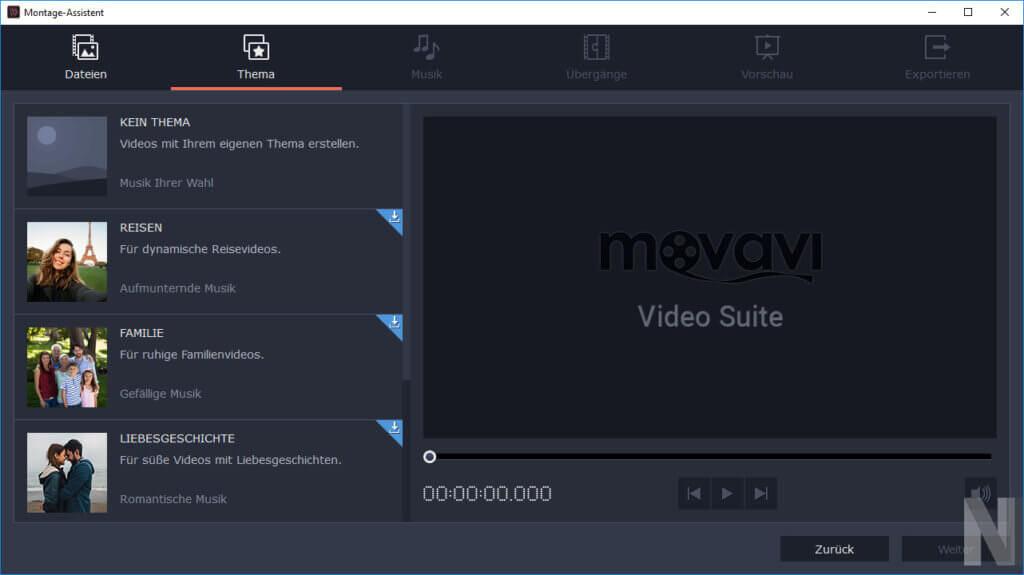 Screenshot von Movavi