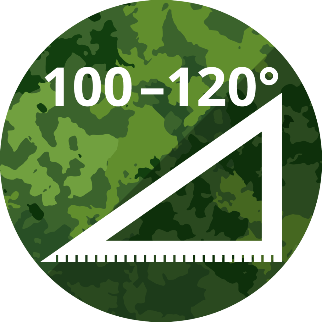 100 bis 120 Grad - Icon